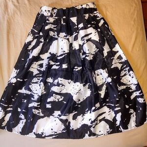 Black and white satin skirt dress